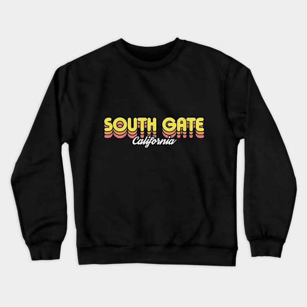 Retro South Gate California Crewneck Sweatshirt by rojakdesigns